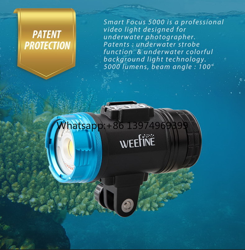 Dive Flashlight 5000 Lumens Underwater - WEEFINE WF082 스마트 포커스 5000 새로운
