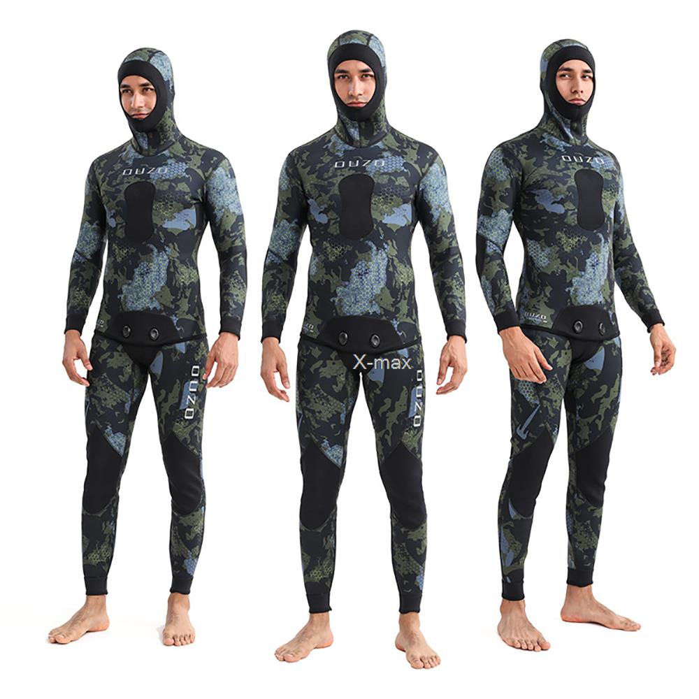 2 조각 네오프렌 잠수복 5mm 위장 긴 소매 분열 후 - Scuba Diving Wetsuit 5Mm Neoprene 리뷰 및 가격